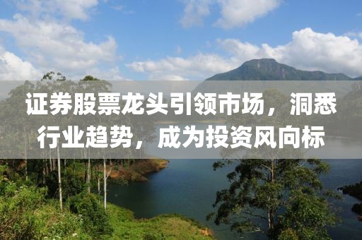 證券股票龍頭引領市場，洞悉行業(yè)趨勢，成為投資風向標