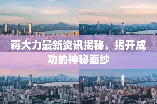 蔣大力最新資訊揭秘，揭開成功的神秘面紗