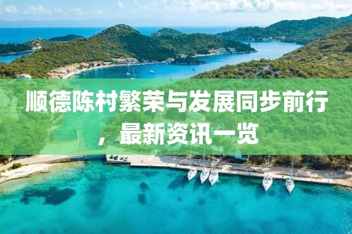 順德陳村繁榮與發(fā)展同步前行，最新資訊一覽