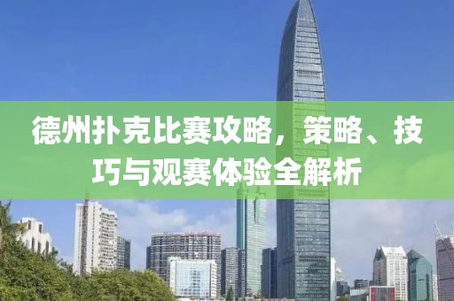 德州撲克比賽攻略，策略、技巧與觀賽體驗(yàn)全解析