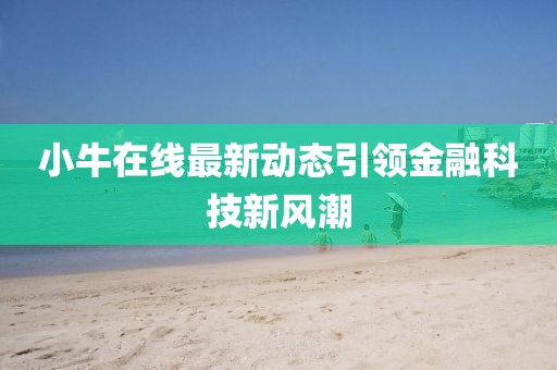小牛在線最新動態(tài)引領(lǐng)金融科技新風(fēng)潮
