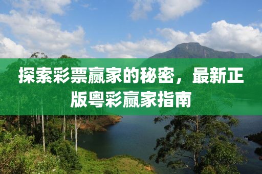 探索彩票贏家的秘密，最新正版粵彩贏家指南