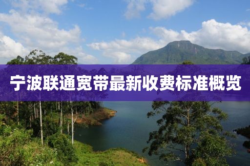 寧波聯(lián)通寬帶最新收費標準概覽