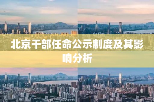 北京干部任命公示制度及其影響分析