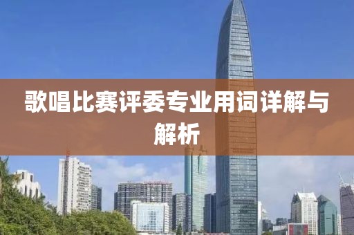歌唱比賽評(píng)委專業(yè)用詞詳解與解析