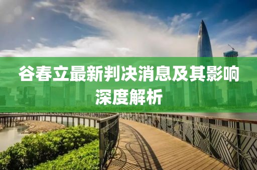 谷春立最新判決消息及其影響深度解析
