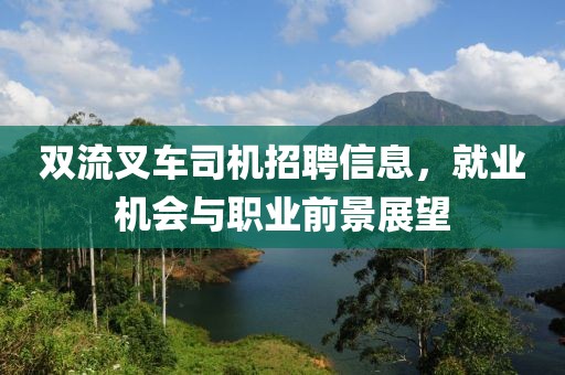 雙流叉車司機(jī)招聘信息，就業(yè)機(jī)會(huì)與職業(yè)前景展望