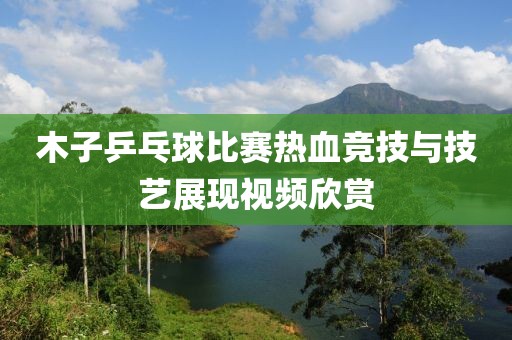 木子乒乓球比賽熱血競技與技藝展現(xiàn)視頻欣賞