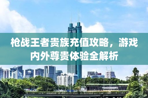 槍戰(zhàn)王者貴族充值攻略，游戲內(nèi)外尊貴體驗全解析