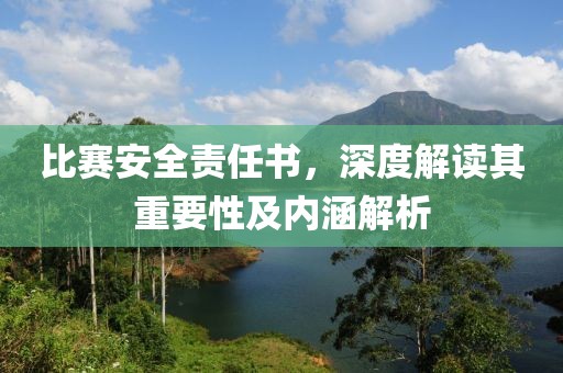 比賽安全責(zé)任書，深度解讀其重要性及內(nèi)涵解析