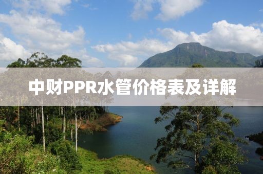 中財(cái)PPR水管價(jià)格表及詳解