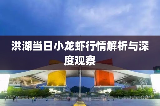 洪湖當(dāng)日小龍蝦行情解析與深度觀察