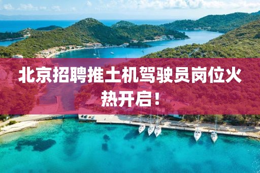 北京招聘推土機駕駛員崗位火熱開啟！