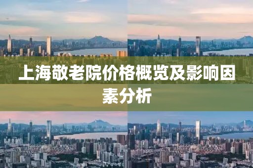 上海敬老院價格概覽及影響因素分析