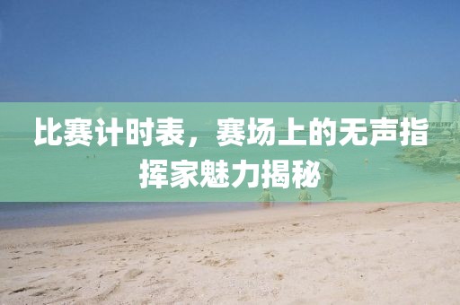 比賽計(jì)時(shí)表，賽場上的無聲指揮家魅力揭秘