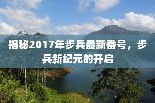 揭秘2017年步兵最新番號(hào)，步兵新紀(jì)元的開啟