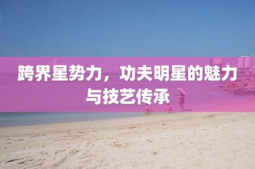 跨界星勢力，功夫明星的魅力與技藝傳承