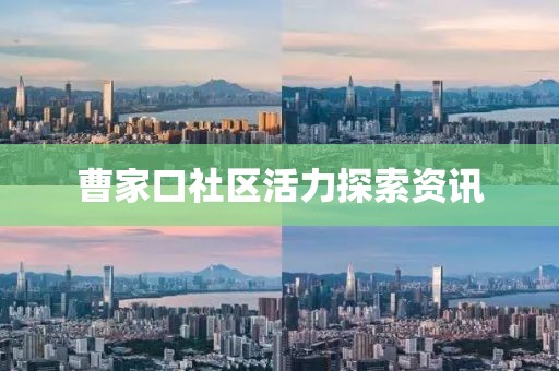 曹家口社區活力探索資訊