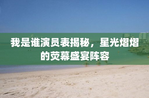 我是誰演員表揭秘，星光熠熠的熒幕盛宴陣容