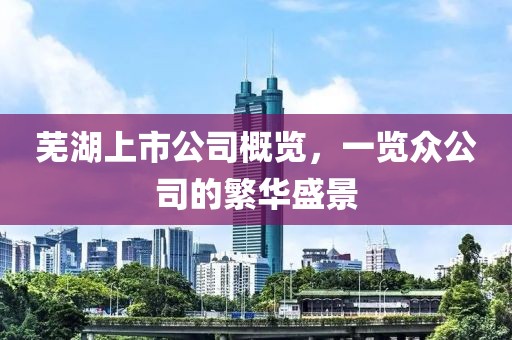蕪湖上市公司概覽，一覽眾公司的繁華盛景
