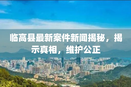 臨高縣最新案件新聞揭秘，揭示真相，維護公正