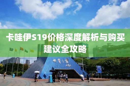 卡哇伊S19價格深度解析與購買建議全攻略