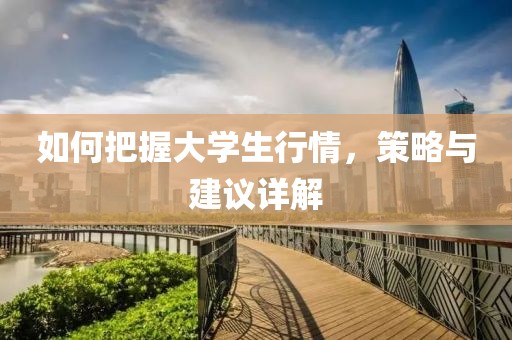 如何把握大學(xué)生行情，策略與建議詳解