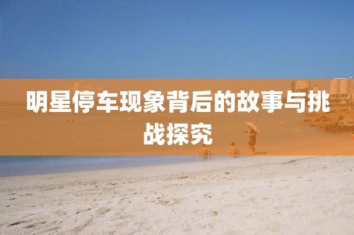 明星停車現(xiàn)象背后的故事與挑戰(zhàn)探究
