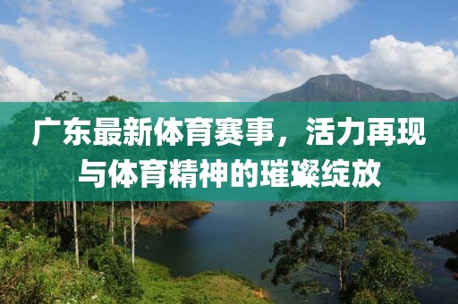 廣東最新體育賽事，活力再現(xiàn)與體育精神的璀璨綻放