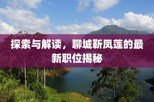 探索與解讀，聊城靳鳳蓮的最新職位揭秘