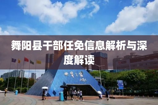 舞陽縣干部任免信息解析與深度解讀