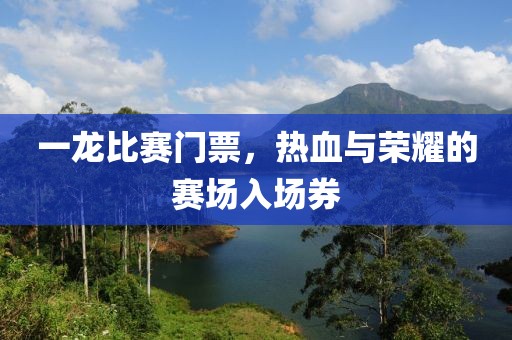 一龍比賽門票，熱血與榮耀的賽場(chǎng)入場(chǎng)券