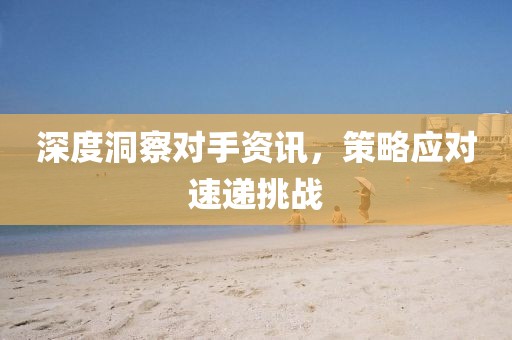 深度洞察對手資訊，策略應對速遞挑戰(zhàn)