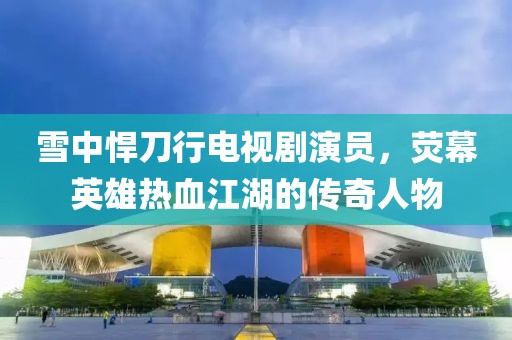 雪中悍刀行電視劇演員，熒幕英雄熱血江湖的傳奇人物